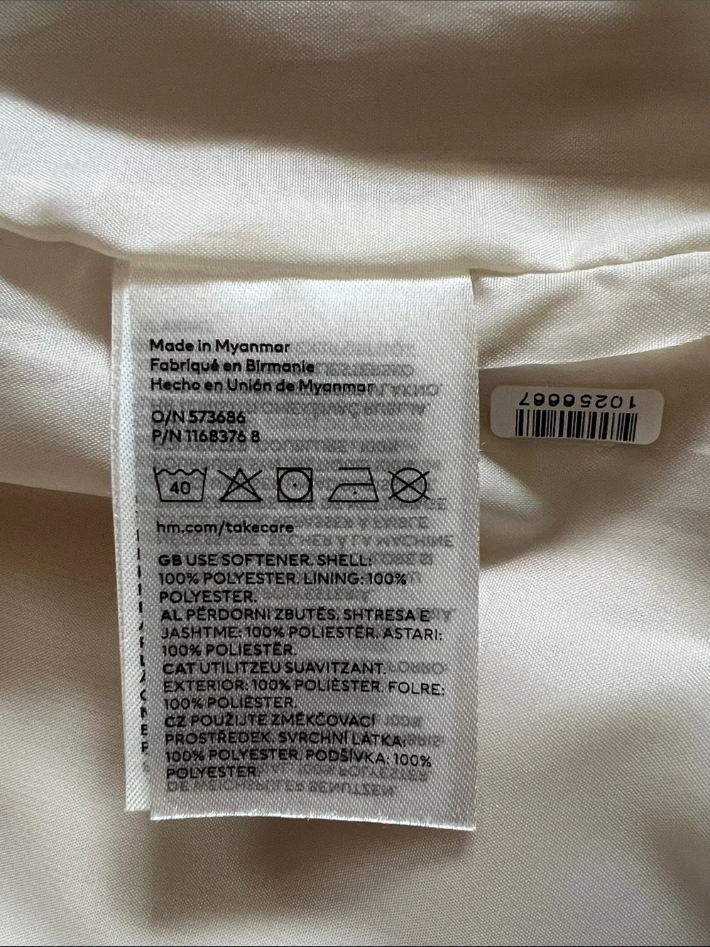 H&M Girls Cream Faux-Fur Coat